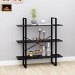 vidaXL Bibliotecă cu 3 rafturi, negru, 100x30x105 cm, lemn masiv pin (806556) Biblioteca