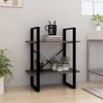vidaXL Bibliotecă cu 2 rafturi, gri, 60x30x70 cm, lemn masiv de pin (806434) Biblioteca