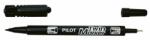 Pilot Marker permanent Pilot Twin Begreen diverse culori 0.4 mm varf rotund negru (PSCA-TM-B-BG)