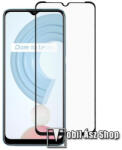 realme C21, Üvegfólia, 9H, 0, 33mmm, Full glue, Full cover, Fekete