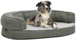 vidaXL Saltea ergonomică pat de câini, gri, 75x53 cm, aspect in/fleece (171299) - vidaxl