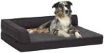 vidaXL Saltea ergonomică pat de câini negru 75x53 cm aspect in/fleece (171347)