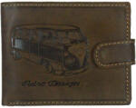 GreenDeed Erős nyers marhabőrből készült pénztárca retró kisbusz nyomással Green Deed (BUS 1021/T)