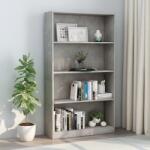 vidaXL Bibliotecă cu 4 rafturi, gri beton, 80x24x142 cm, PAL (800913) Biblioteca