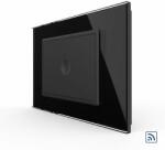 Livolo Intrerupator simplu wireless cu touch Livolo cu rama din sticla, standard Italian - Serie noua (Negru) (VL-FC1R-3BP-12)