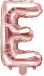 PartyDeco Balon din folie Mini - Litera E 35 cm auriu-roze