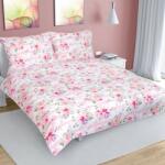 Bellatex Lenjerie de pat din bumbac Floare cu dungi, roz, 200 x 200 cm, 2 buc. 70 x 90 cm Lenjerie de pat
