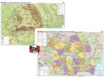  România. Harta fizico-geografică/România. Harta administrativa - bilingv (română/maghiară) - DUO PLUS