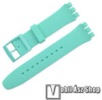  Okosóra szíj - szilikon - CYAN - 120mm + 95mm hosszú, 20mm széles, TELESZKÓP NÉLKÜL! - SAMSUNG Galaxy Watch 42mm / Xiaomi Amazfit GTS / Gear S2 / HUAWEI Watch GT 2 42mm / Watch Active / Active 2 / Wat