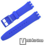 Okosóra szíj - szilikon - SÖTÉTKÉK - 120mm + 95mm hosszú, 20mm széles, TELESZKÓP NÉLKÜL! - SAMSUNG Galaxy Watch 42mm / Xiaomi Amazfit GTS / Gear S2 / HUAWEI Watch GT 2 42mm / Watch Active / Active 2 /