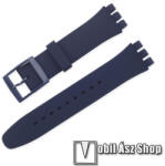  Okosóra szíj - szilikon - ÉJKÉK - 120mm + 95mm hosszú, 20mm széles, TELESZKÓP NÉLKÜL! - SAMSUNG Galaxy Watch 42mm / Xiaomi Amazfit GTS / Gear S2 / HUAWEI Watch GT 2 42mm / Watch Active / Active 2 / Wa