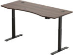 HI5 FURNITURE elektromosan állítható magasságú íróasztal - 2 szegmensű, memóriavezérlővel - fekete konstrukció, diófa asztallap