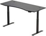 HI5 FURNITURE elektromosan állítható magasságú íróasztal - 2 szegmensű, memóriavezérlővel - fekete konstrukció, fekete asztallap