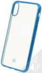 Celly Laser Matt iPhone X / XS (5, 8") átlátszó szilikon tok kék kerettel - gsmlive