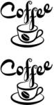 Demeter Group Coffee cups dekorációs falmatrica 32x69cm (32x69cm)