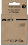 ACTIS Cartus Imprimanta ACTIS Compatibil KC-551Bk; CLI-551Bk replacement; Standard; 12 ml; black (with chip) (KC-551Bk)