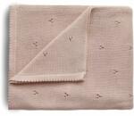 Mushie Knitted Pointelle Baby Blanket pled împletit pentru copii Blush 80 x 100cm 1 buc Lenjerii de pat bebelusi‎, patura bebelusi