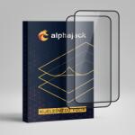 Alphajack iPhone 13 Pro Max / 14 Plus 2db kijelzővédő üvegfólia 9H 111D HD 0.33mm fekete kerettel Alphajack