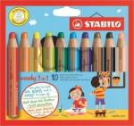  Krétaceruza STABILO Woody 3 in 1, vastag, kerek, 10 db-os készlet