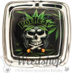WeedShop Négyzet alakú üveg hamutartó - Cannabis Skull Változatok: PotHead
