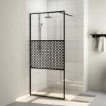 vidaXL fekete zuhanyfal átlátszó ESG üveggel 100 x 195 cm (151030) - vidaxl