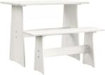 vidaXL fehér tömör fenyőfa étkezőasztal paddal (327251) - vidaxl