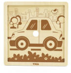 Viga Toys Puzzle din 9 piese mari - masina, Viga (51444)