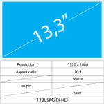 Notebook LCD 13.3 LCD Slim Matt 30 pin FHD, Matte