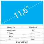 Notebook LCD 11.6 LCD Slim Fényes 30 pin HD, Glossy