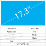 Notebook LCD 17.3 LCD Fat Matt 40 pin HD+, Matte