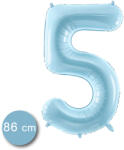 PartyDeco S. r. o 5. szám, fólia lufi, 86 cm, világos kék