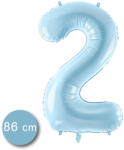 PartyDeco S. r. o 2. szám, fólia lufi, 86 cm, világos kék