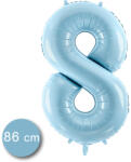 PartyDeco S. r. o 8. szám, fólia lufi, 86 cm, világos kék