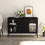 vidaXL Servantă, negru, 105x35x70 cm, oțel și sticlă securizată (336076) Comoda