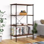 vidaXL Unitate de rafturi 4 niveluri, negru/lemn închis, 80x40x130 cm (336345) Biblioteca