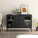 vidaXL Servantă, antracit, 105x35x70 cm, oțel și sticlă securizată (336078) Comoda