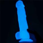 Lovetoy Dildo Clasic Fosforescent Lumino Play, Alb, 21.5 Cm Dildo