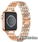  Okosóra szíj - fém, strasszkővel díszített - ROSE GOLD - Apple Watch Series 1/2/3 42mm / 4/5/6/SE 44mm / 7/8 45mm / 10 46mm / Ultra / Ultra 2 49mm