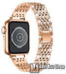  Okosóra szíj - fém, strasszkővel díszített - ROSE GOLD - Apple Watch Series 1/2/3 42mm / 4/5/6/SE 44mm / 7/8 45mm / Ultra 49mm
