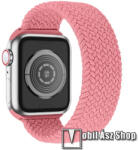  Okosóra szíj - fonott szövet körpánt - RÓZSASZÍN - L-es méret, sztreccses 150mm-220mm-ig nyúlik - Apple Watch Series 1/2/3 38mm / 4/5/6/SE 40mm / 7/8/9 41mm / 10 42mm