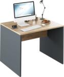 Mobikon Birou din mdf laminat maro stejar si gri Rioma 100x80x76 cm (0000281233)