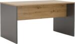 Mobikon Birou din mdf laminat maro stejar si gri Rioma 140x80x76 cm (0000281231)