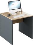 Mobikon Birou din mdf laminat maro stejar si gri Rioma 80x80x76 cm (0000281245)