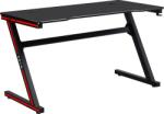 Mobikon Birou pentru computer cu iluminare led RGB din metal negru rosu Mackenzie 140x60x75 cm (0000292741)