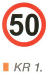  50 km sebességkorlátozás KR1 (kr1)