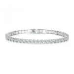  Bratara tip tenis din aliaj placat cu argint 925 Cubics, marime fixa 19cm, model geometric