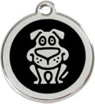 Red Dingo Rozsdamentes kutya mintás acél biléta fekete