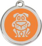 Red Dingo Rozsdamentes kutya mintás acél biléta narancssárga