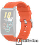  Okosóra szíj - környezetbarát szilikon - NARANCSSÁRGA - 122mm + 91mm hosszú, 20mm széles - SAMSUNG Galaxy Watch 42mm / Amazfit GTS / Galaxy Watch3 41mm / HUAWEI Watch GT 2 42mm / Galaxy Watch Active /