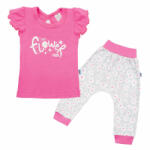 NEW BABY 2-részes pamut együttes New Baby Happy Flower sötét rózsaszín - pindurka
